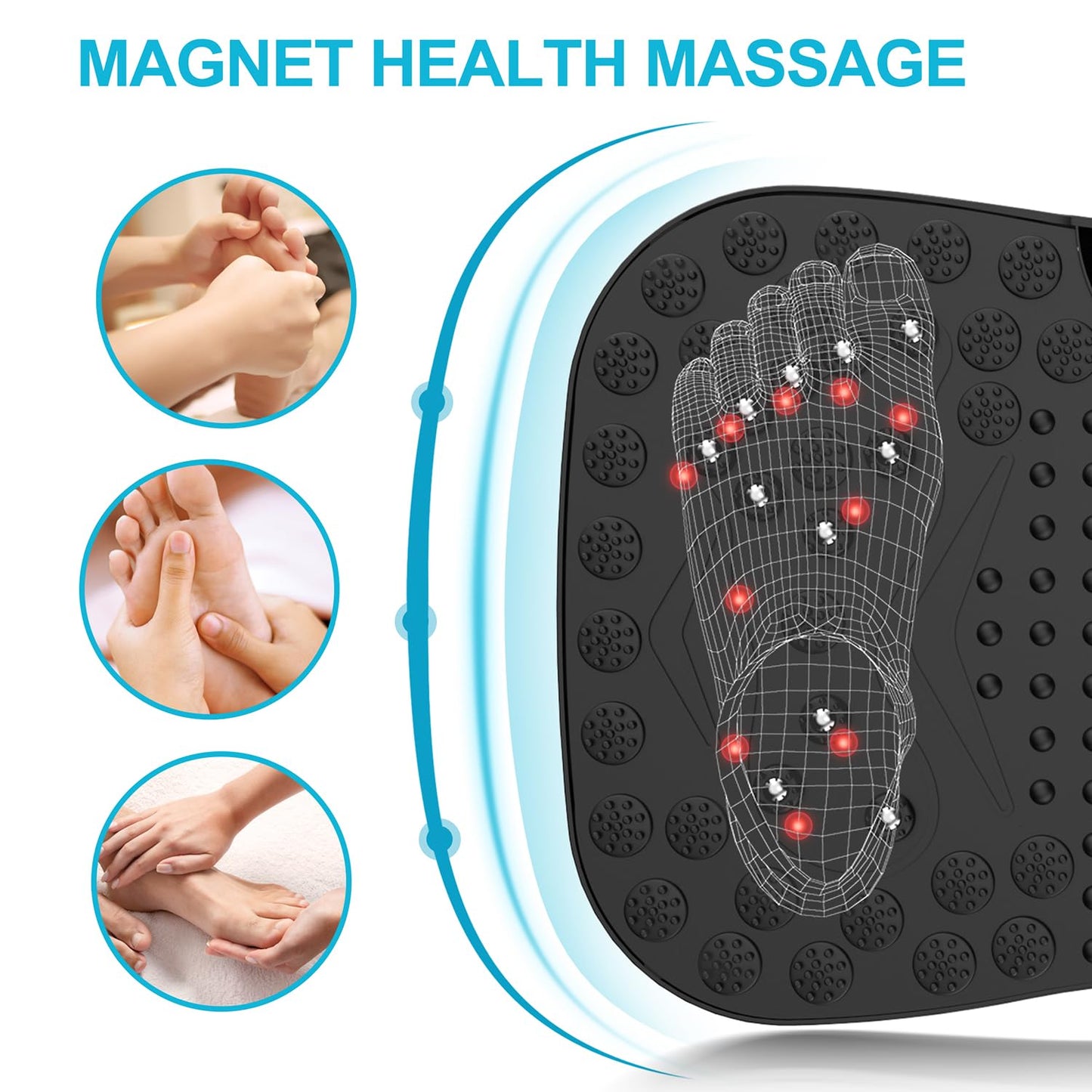 AXV Vibration Plate Fitness Platform Exercise Machine Vibrating Lymphatic Drainage Shaking Workout Full Body Shaker Vibrate Stand Shake Board Sport Gym Pad for Weight Loss Fat Burner for Women Men