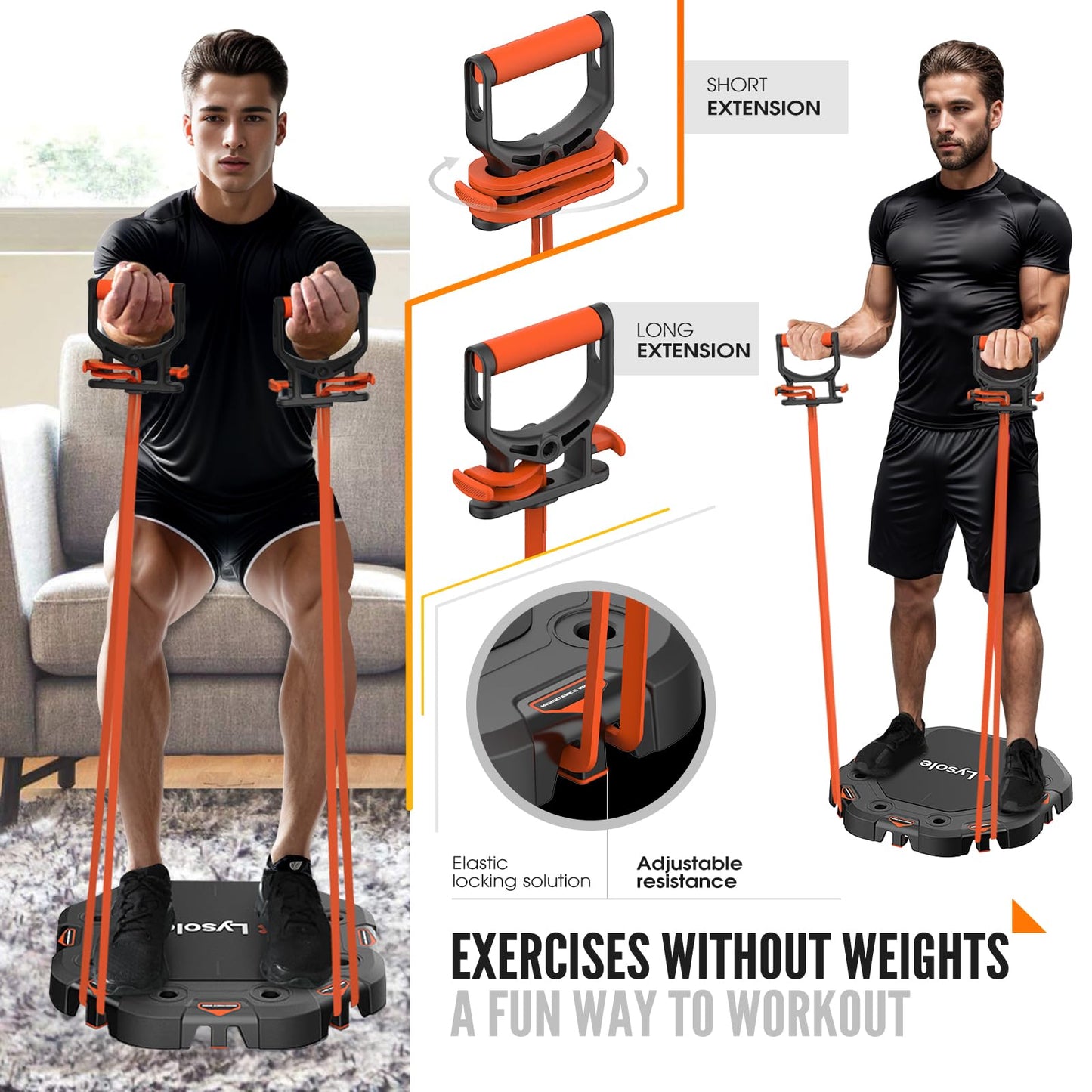 Push Up Board,Workout Equipment,Ab Roller Board with 4 Wheels,Push up Handles for Floor,Home Gym System with Resistance Bands&Pilates Bar,Exercise Fitness Equipment for Full Body