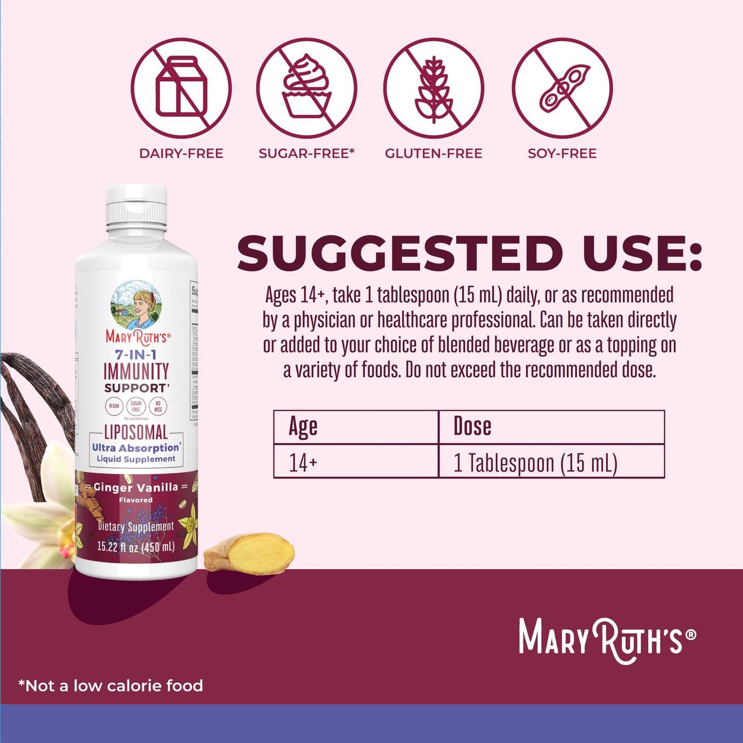 MaryRuth Organics 7 in 1 Immunity Liposomal | Elderberry Liquid with Vitamin C | Liquid Vitamins | Immune Support Supplement | Elderberry with Zinc and Vitamin C | Vegan| Gluten Free | 30 Servings