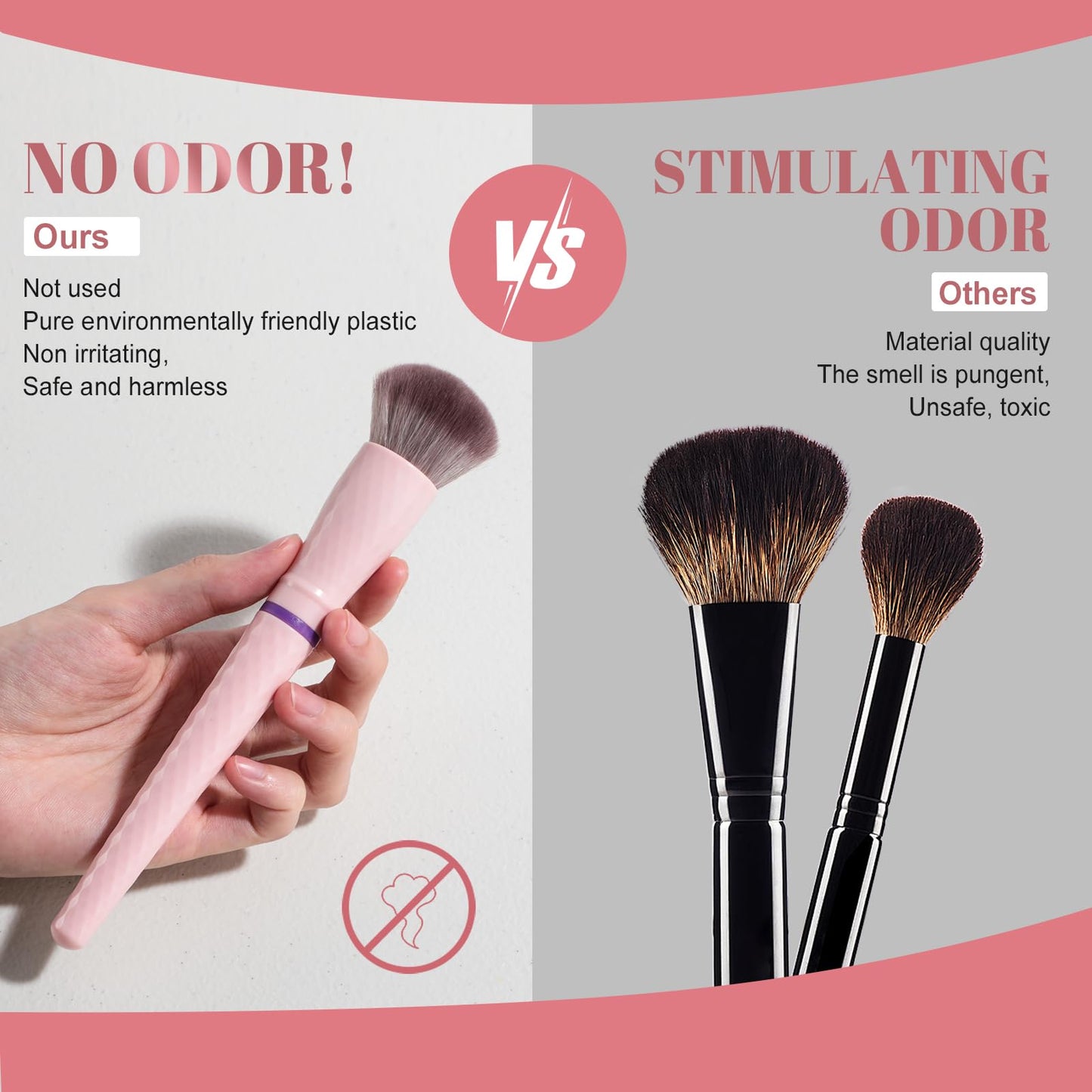 BS-MALL Travel Makeup Brushes – Professional and Durable 16-piece Set Detachable Rotating Handles, Eco-Friendly Design, Comes with Storage Barrel(Pink Travel Case)