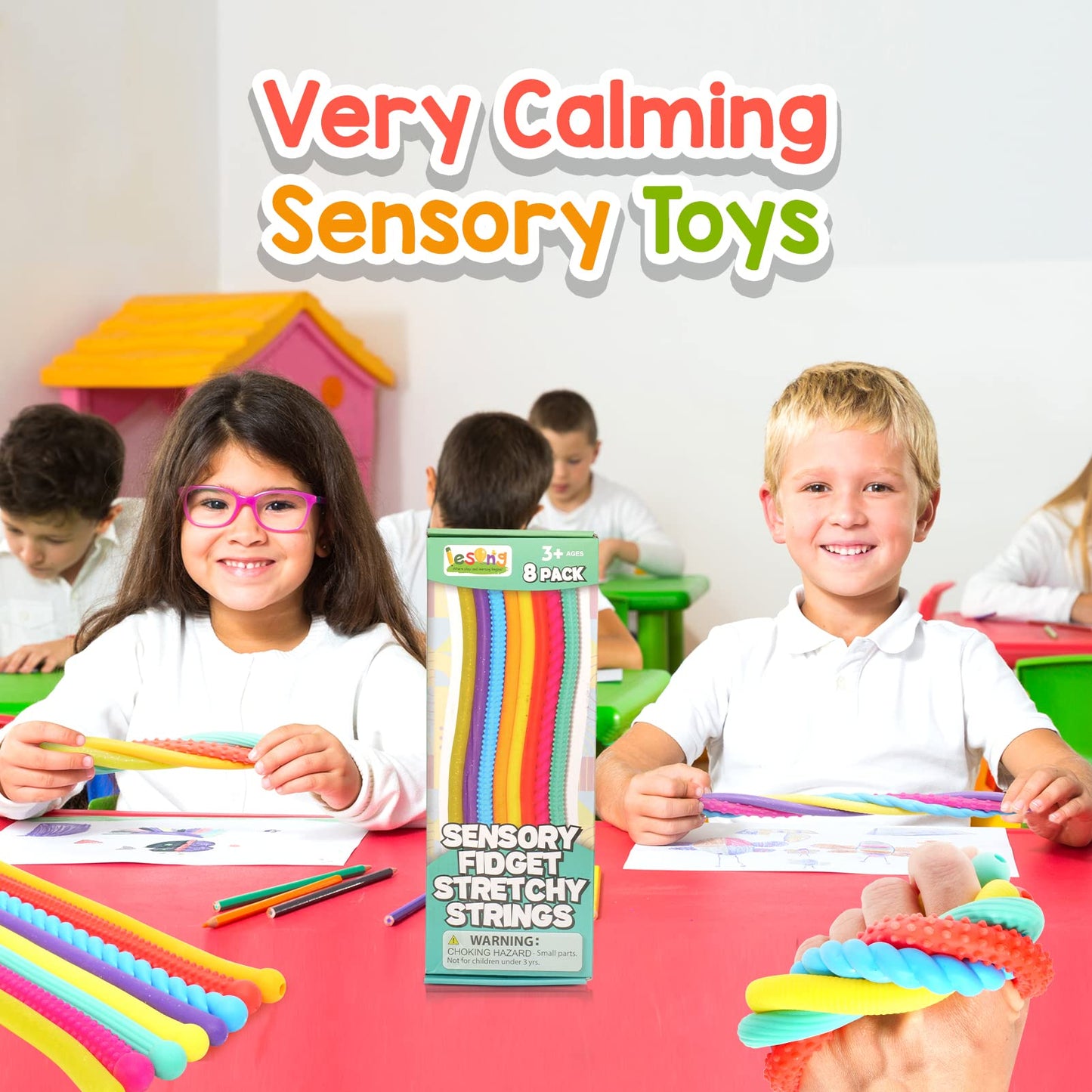 Sensory Autism Toys for Kids - Textured Stretchy Sensory Fidget Toys for Stress, Anxiety , Sensory Toys Special Needs for Autistic Autism Children Toddlers Boys Girls, Treasure Box Classroom Prizes