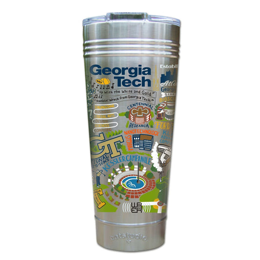 Catstudio Georgia Tech Collegiate Thermal Tumbler | Triple Wall Insulation With Non Slip Bottom | Great College Travel Cup for Water, Coffee, Tea, or Smoothies