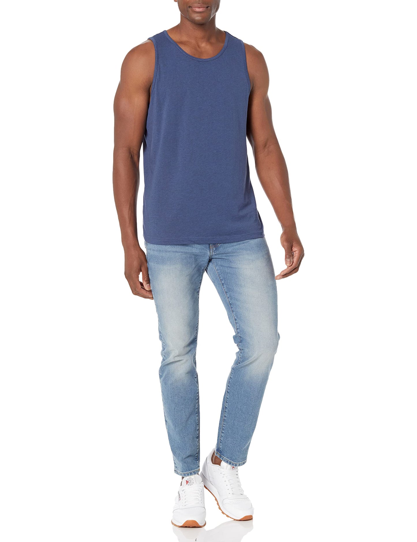 Amazon Essentials Men's Tank Top, Regular-Fit Undershirt, Blue Heather, Medium