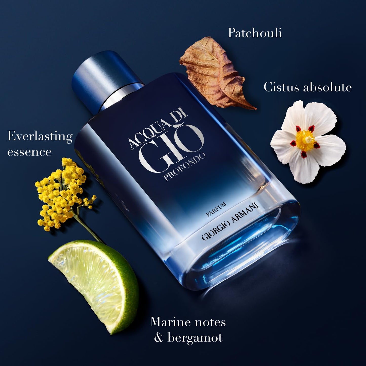 Armani Beauty – Acqua di Giò Profondo – Eau de Parfum – Cologne for Men – Fougère Aromatic & Ambery Men’s Fragrance – Bergamot, Everlasting essence, Cistus & Patchouli Not - 1.0 Fl Oz