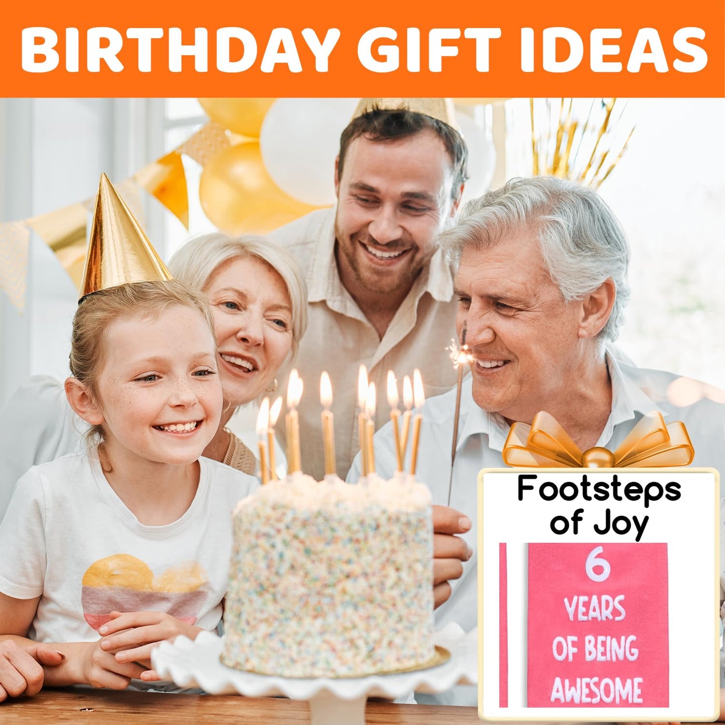 Zmart 6th Birthday Gifts for Girls - Socks for Girls Boys Age 6, 6 Year Old Girl Gift Ideas, Presents for 6 Year Olds, Pink