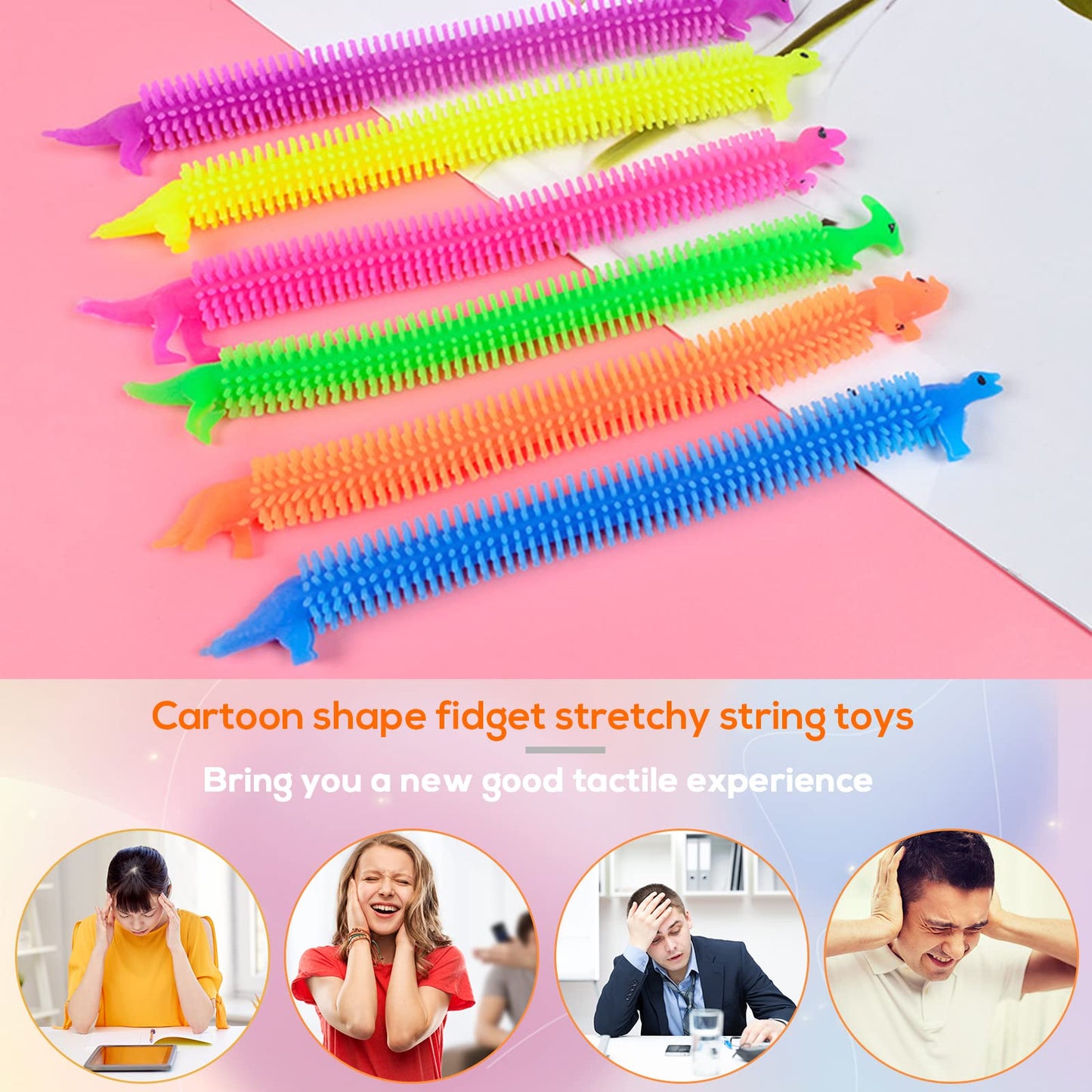 20 PCS Stretchy Fidget Toy,Colorful Stretchy Strings Fidget Toy,Sensory Fidget Worm Stretch Toys for Children's Day Gift,Kids,Adults,Boys,Girls,Stress Relief,Calming and Relaxing Present