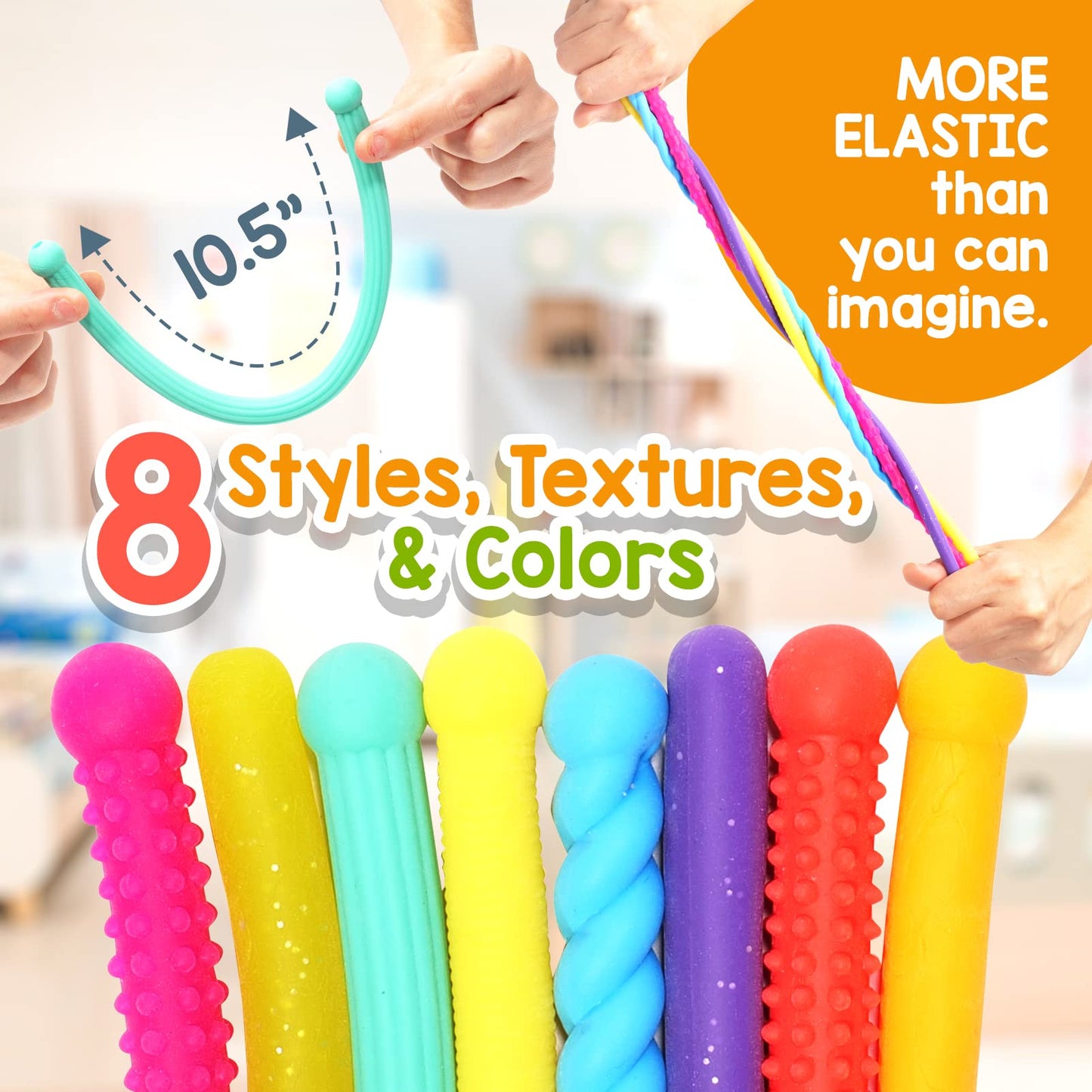 Sensory Autism Toys for Kids - Textured Stretchy Sensory Fidget Toys for Stress, Anxiety , Sensory Toys Special Needs for Autistic Autism Children Toddlers Boys Girls, Treasure Box Classroom Prizes
