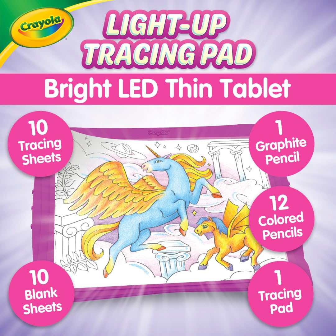 Crayola Light Up Tracing Pad - Pink, Writing & Drawing Art Kit for Kids, Kids Toys & Games, Tracing Light Box, Easter Gifts for Girls & Boys, 6+ [Amazon Exclusive]