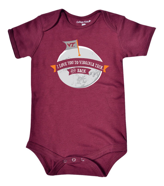 College Kids NCAA Virginia Tech Hokies Infant Short Sleeve Bodysuit, 12 Months, Maroon