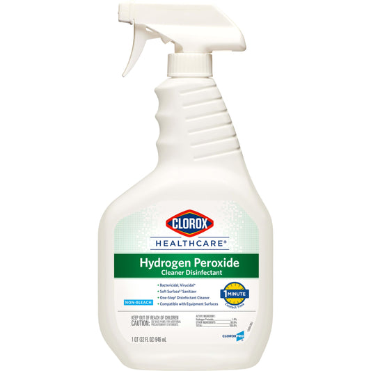 Clorox Healthcare Hydrogen Peroxide Cleaner Disinfectant, Bleach Free, 32 Fluid Ounces (Package May Vary)
