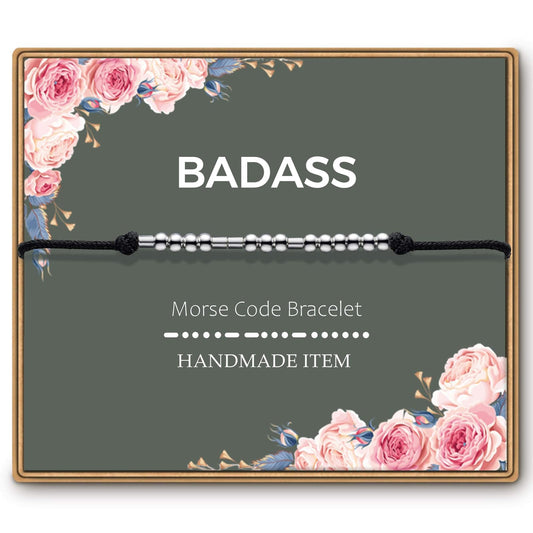 ASELFAD Morse Code Bracelets for Women, Funny Birthday Gifts for Women, Best Friend Friendship Gifts for Women, Inspirational Jewelry for Women Teens