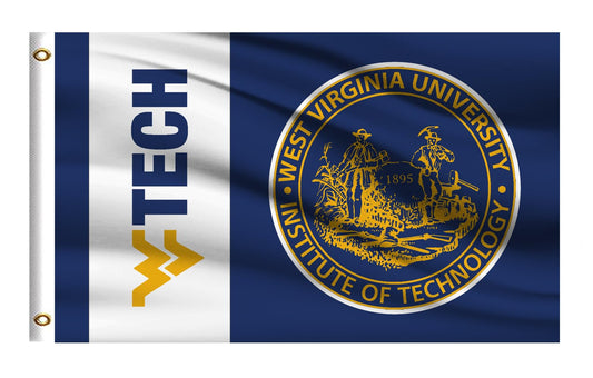 College Flag Outside 3x5 Compatible with West Virginia Institute of Technology,WVU Tech Double Sided University Banner