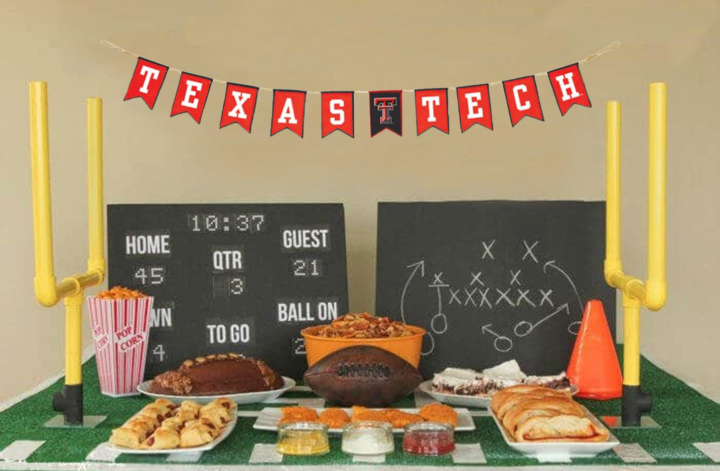 Texas Tech Red Raiders Tailgate Party Banner by Hanna’s Handiworks | Lightweight Pre-Strung Fabric Decoration for Indoor/Outdoor | Represent Your NCAA College & Show Team Spirit with TTU Fan Decor