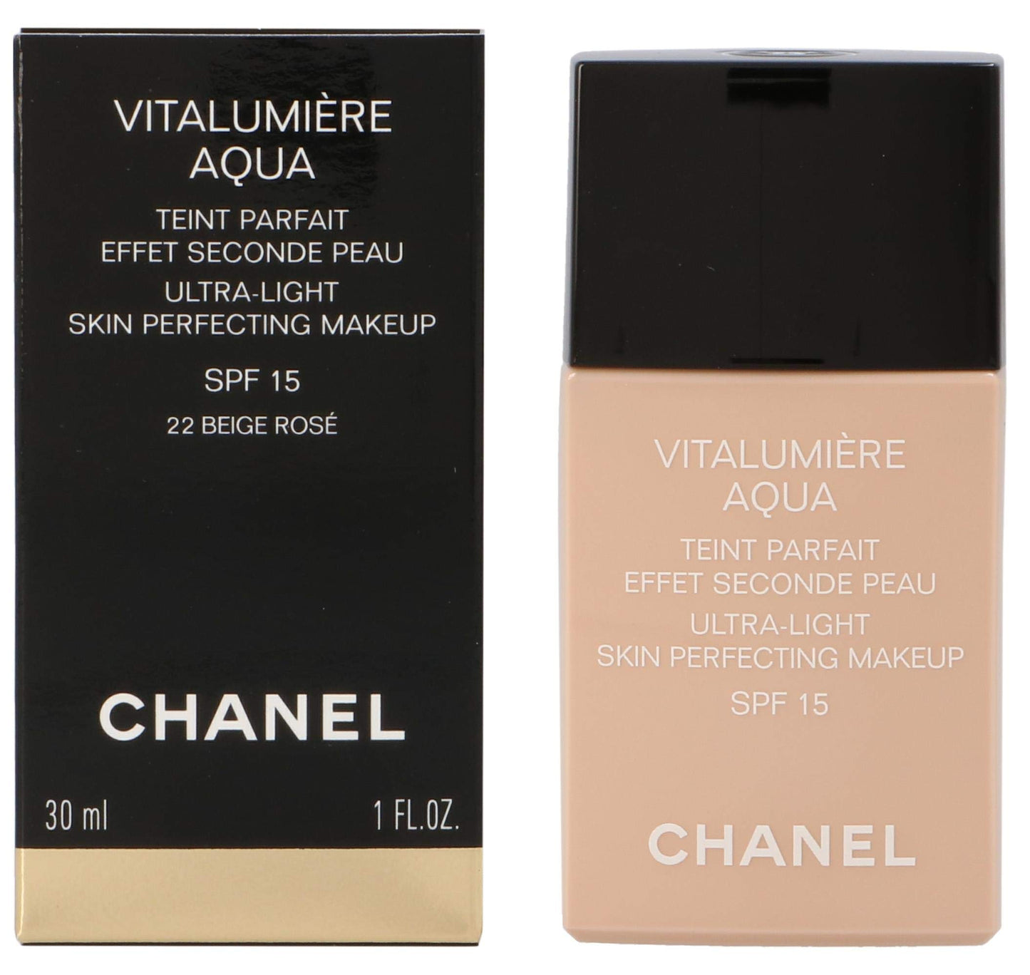 Chanel Vitalumiere Aqua Ultra-Light Skin Perfecting Makeup SPF 15-30 ml, 22 Beige Rose