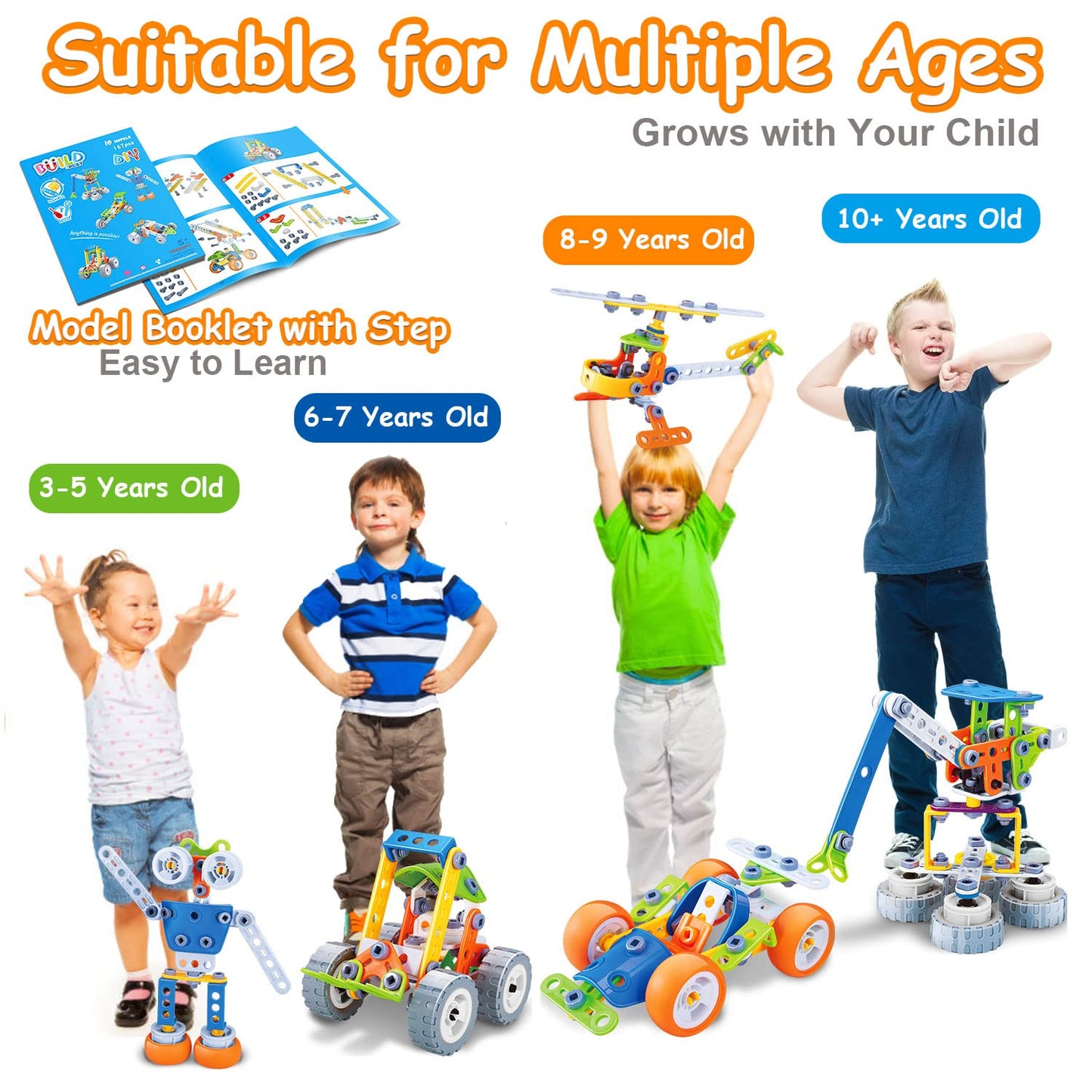 10 in 1 STEM Toys for 4 5 6 7 8+ Year Old Boy Girl Birthday Gifts Building Toys for Kids Ages 4-8 5-7 6-8 Educational Stem Activities for Boys 4-6 8-10 Construction Creative Games Easter Idea Gift