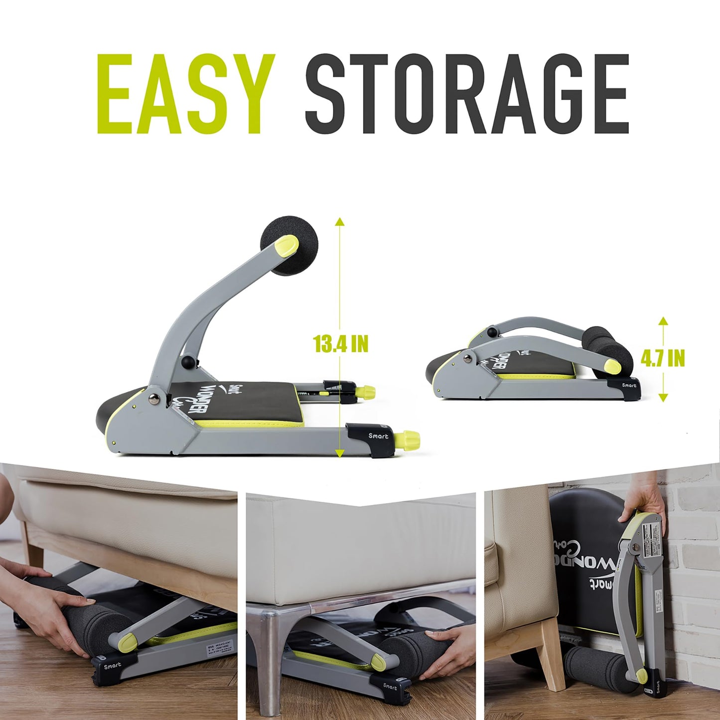 WONDER CORE SMART, Ab Workout Equipment, Sit Up Machine & Exercise Equipment, Ab Crunch Machine for Stomach Workout, Ab Core Trainer Abdominal Machine, Fitness Equipment for Home Gym (Green)