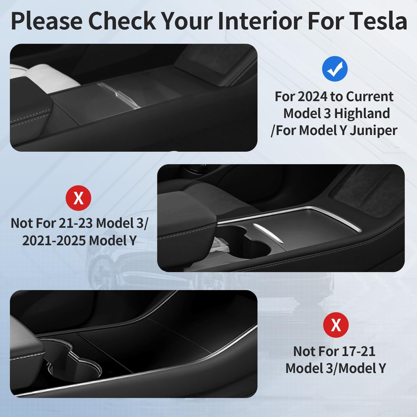 TSLDRV 2025 Upgrade Center Console Organizer Tray for Tesla Model 3 Highland Accessories 2024 2025/For Tesla Model Y Juniper Accessories 2025 [Slide Smoothly/US Patent] Cup Holder Matte Black