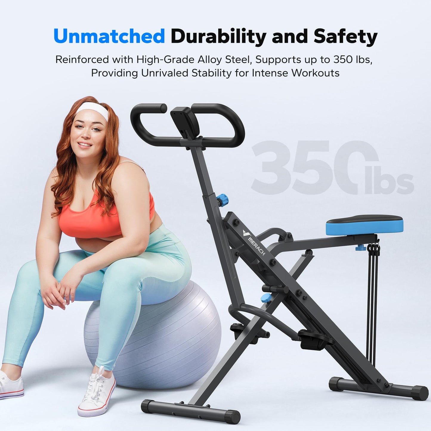 Squat Machine, MERACH R07 2 in 1 Squat Rowing Machine, Easy Setup & Foldable Exercise Equipment, Glute Trainer Machine, Glutes & Leg Home Workout Machine