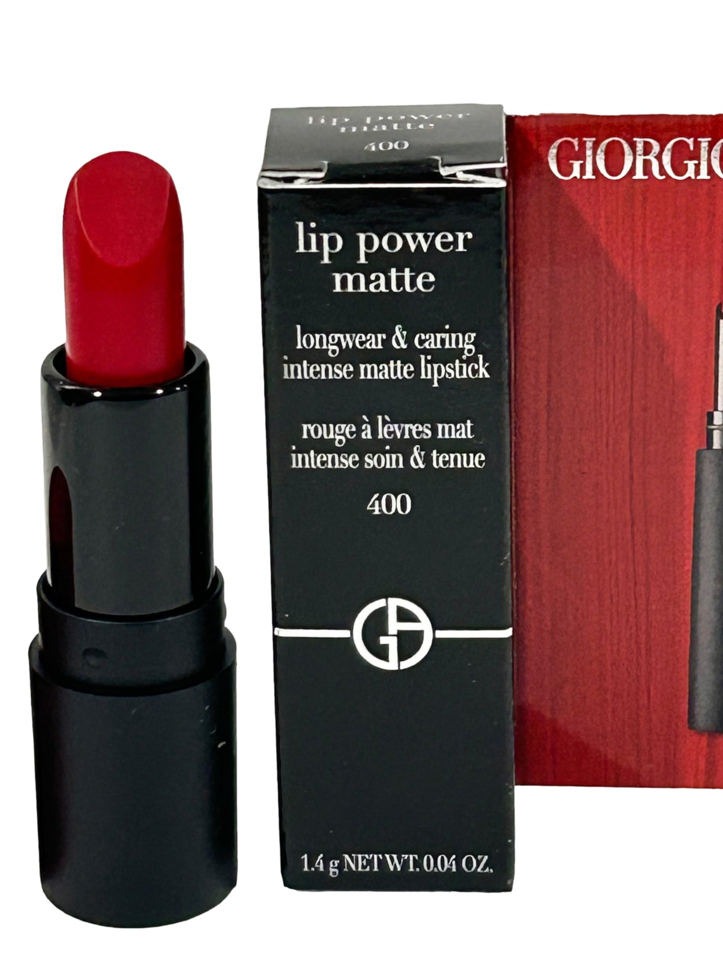 GIORGIO ARMANI Lipstick MINI (red) Lip Power Matte Color # 400 (looks RED) - 1.4 g / 0.04 oz (MINI/SMALL/SAMPLE SIZE/TRAVEL SIZE) - 3065