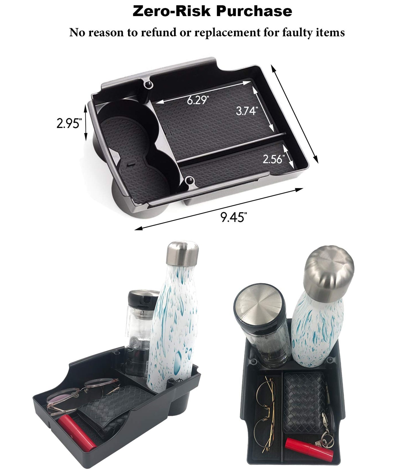 Jaronx Compatible with Tesla Model X/S Center Console Organizer, Armrest Storage Box+Cup Holder, for Tesla Model S/X Accessories 2016 2017 2018 2019 2020 2021