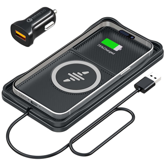 Wireless Car Charger, LANSEMKU Car Wireless Chargers Charging pad Non Slip 15w Fast Charger for Car Wireless Phone Charger for iPhone 16/15/14/13/12 Pro Max,Samsung S23 S22 S20 for Android, 30cm Cable