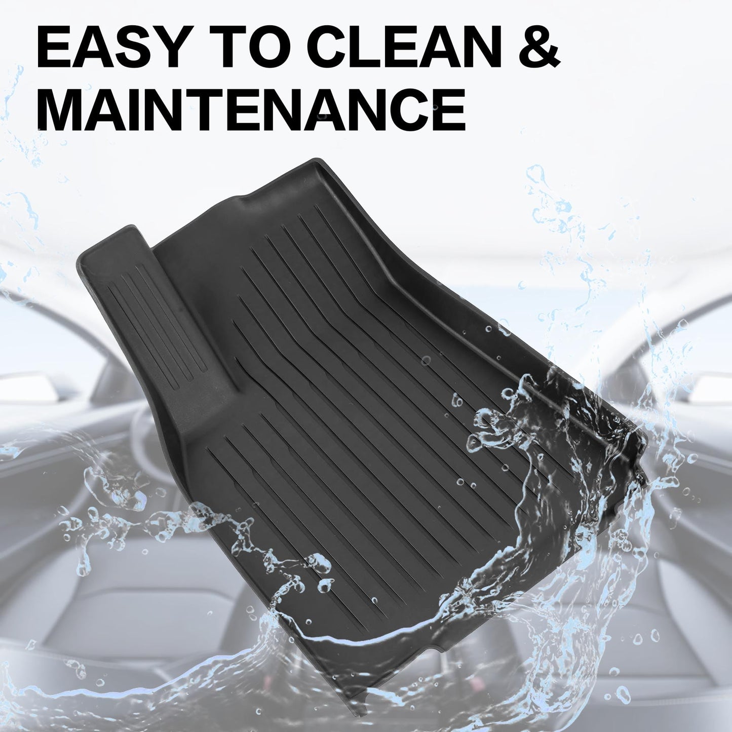 Autocessking Floor Mats for Tesla Model Y 2021-2024 2025, Set of 6 Mats All Weather TPE Waterproof Anti-Slip Front & Rear Trunk Mats Cargo Liners, Custom Fit for Tesla 5-Seater (Not Fit 7-Seat)