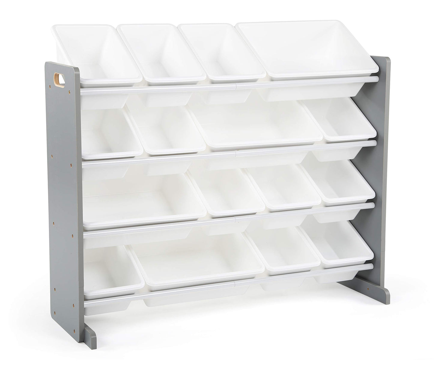 Humble Crew Supersized Toy Storage Organizer with 16 Removable Bins, Grey/White – Large Toy Storage for Toddlers Ideal for Kids' Rooms, Playrooms, and Nurseries - Modern Toy Bins for Kids