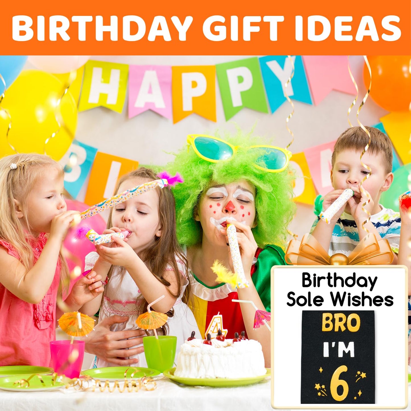 HAPPYPOP 6th Birthday Gifts Ideas for Boys - Socks for Kids Age 6, Gifts for Six Year Olds, Presents for 6 Year Old Boys, Happy Birthday Gift Box with Greeting Card