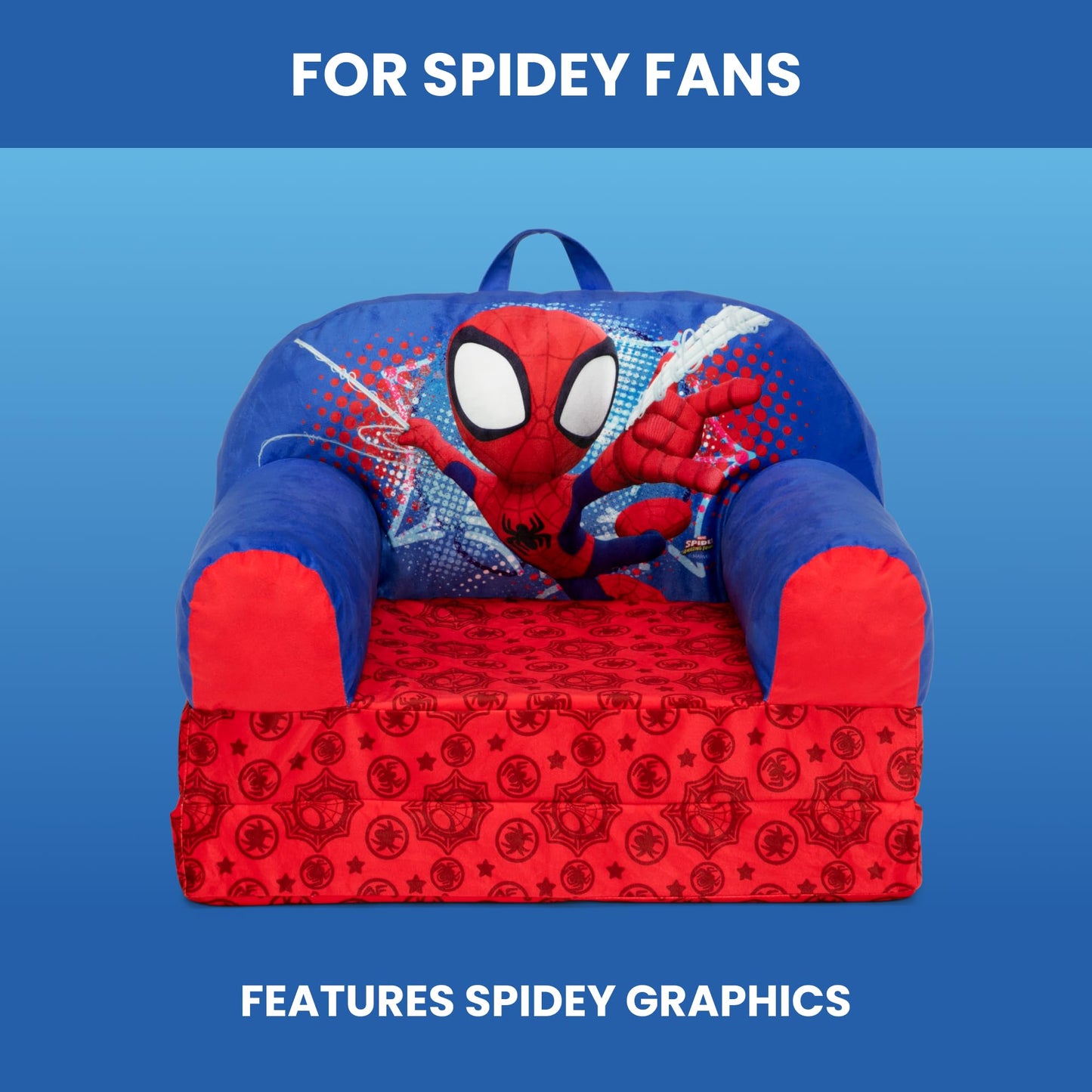 Delta Children - Spidey and His Amazing Friends Cozee Buddy Flip-Out Kids Chair, Red