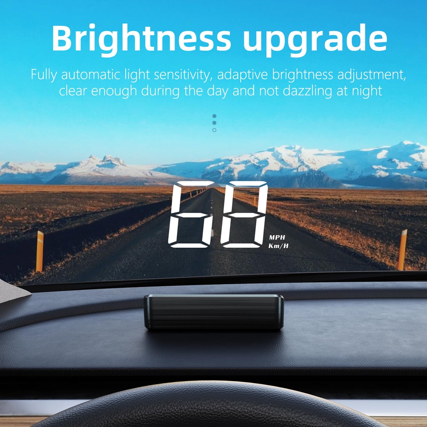 AZIJYV Heads Up Display for Cars, M2 White Windshield Speedometer Projector with Speed, Automatic Light Sensing,Mile Speed Unit Display,Digital GPS Speedometer MPH Suitable for All Car Models