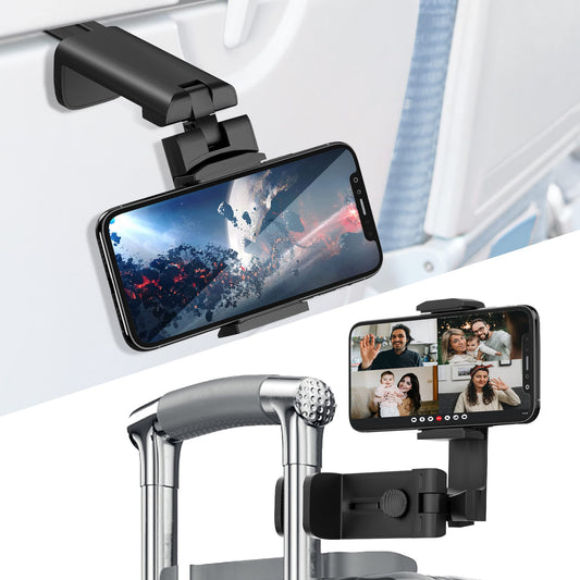 Huogantom Universal Airplane Travel Phone Holder: Travel Essentials Phone Mount for Desk with Multi-Directional 360 Degree Rotation, Trip Accessories Must Haves Phone Holder for Flying, Table