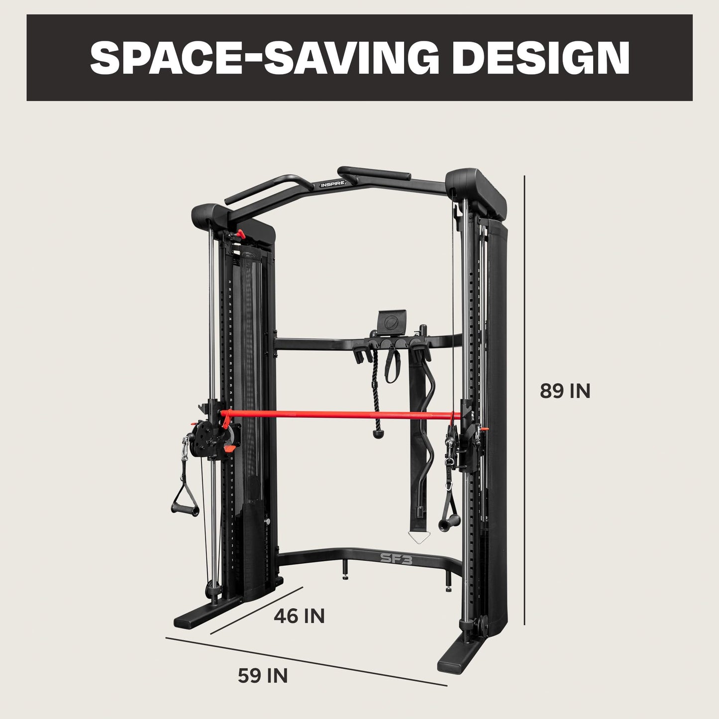 Inspire Fitness Home Gym Functional Trainer with Selectorized Smith Bar - Compact Home Workout Machine with Accessories and 2 x 165 lb Weight Stacks