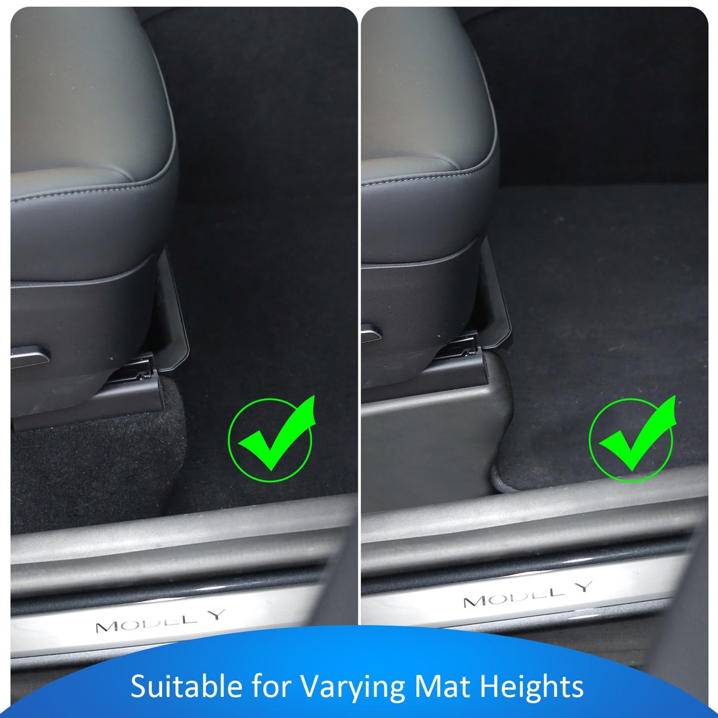 GEEDAR Under Seat Storage Box Organizer for Tesla Model Y (1 pack), Upgraded ABS + TPE Double Layer Hidden Storage Box, Washable Underseat Storage Organizer fit Tesla Model Y Accessories 2021-2024