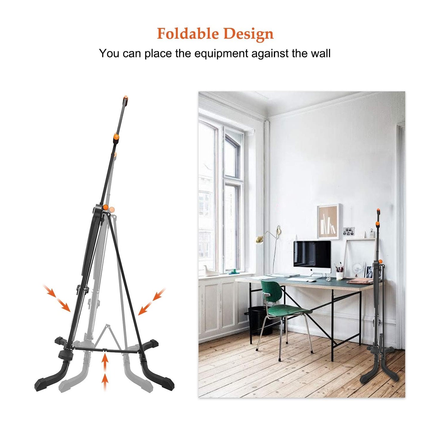Vertical Climber Exercise Machine for Home Gym with 4 Metal Guide Rails Folding Exercise Climber Cardio Workout Machine 5-Level Heights Stair Stepper Newer Version, Easy to Assemble