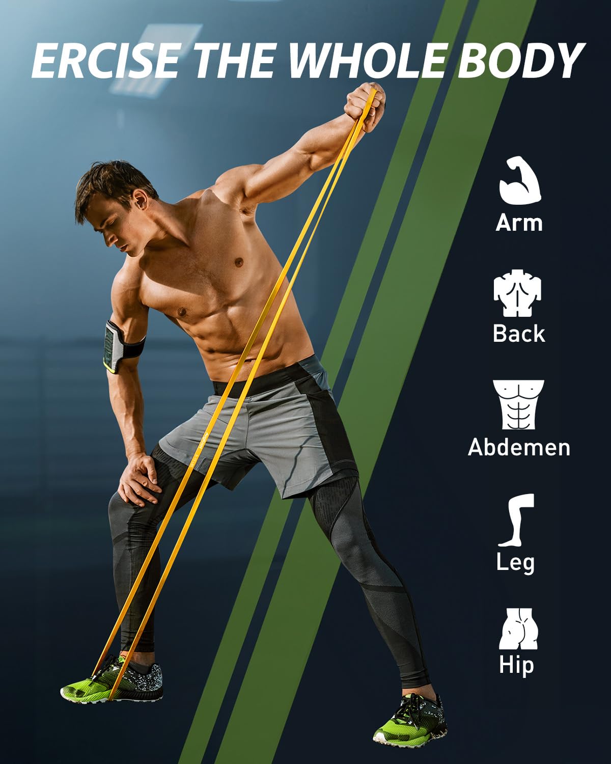 AugKnot Resistance Bands for Working Out: 5-Levels Exercise Bands Set - Pull Up Assistance Elastic Silicone - Physical Therapy/Stretching/Training - Home Gym for Women&Men