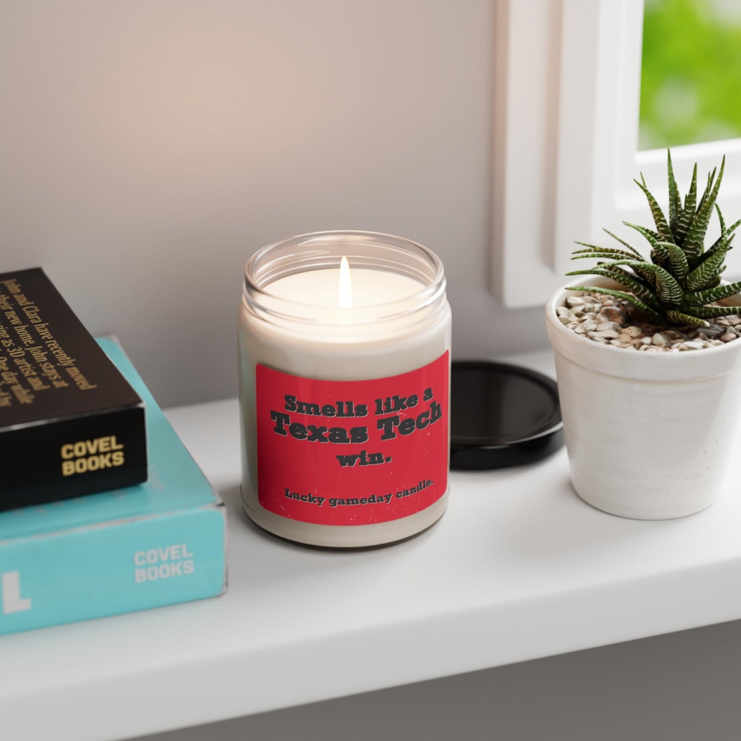 Smells Like a Texas Tech Win Scented Candle, Raiders Football, Wreck 'em, College Football Season, Boyfriend Gift, Gift for Dad, Football Gift for Husband (White Sage + Lavender)
