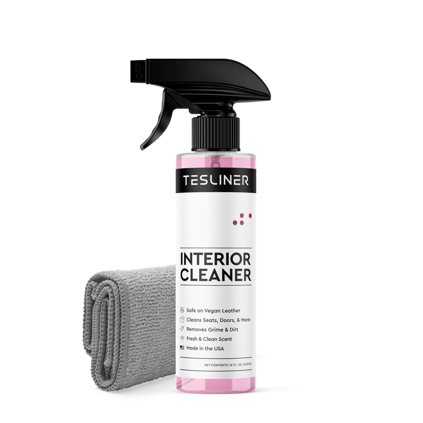Tesla Seat Cleaner & Stain Remover - Biodegradable, Safe on Black & White Vegan Leather, Interior Cleaning Products for Seats, Dash, Console | Tesla Model 3 Y S X Car Accessories for 2025