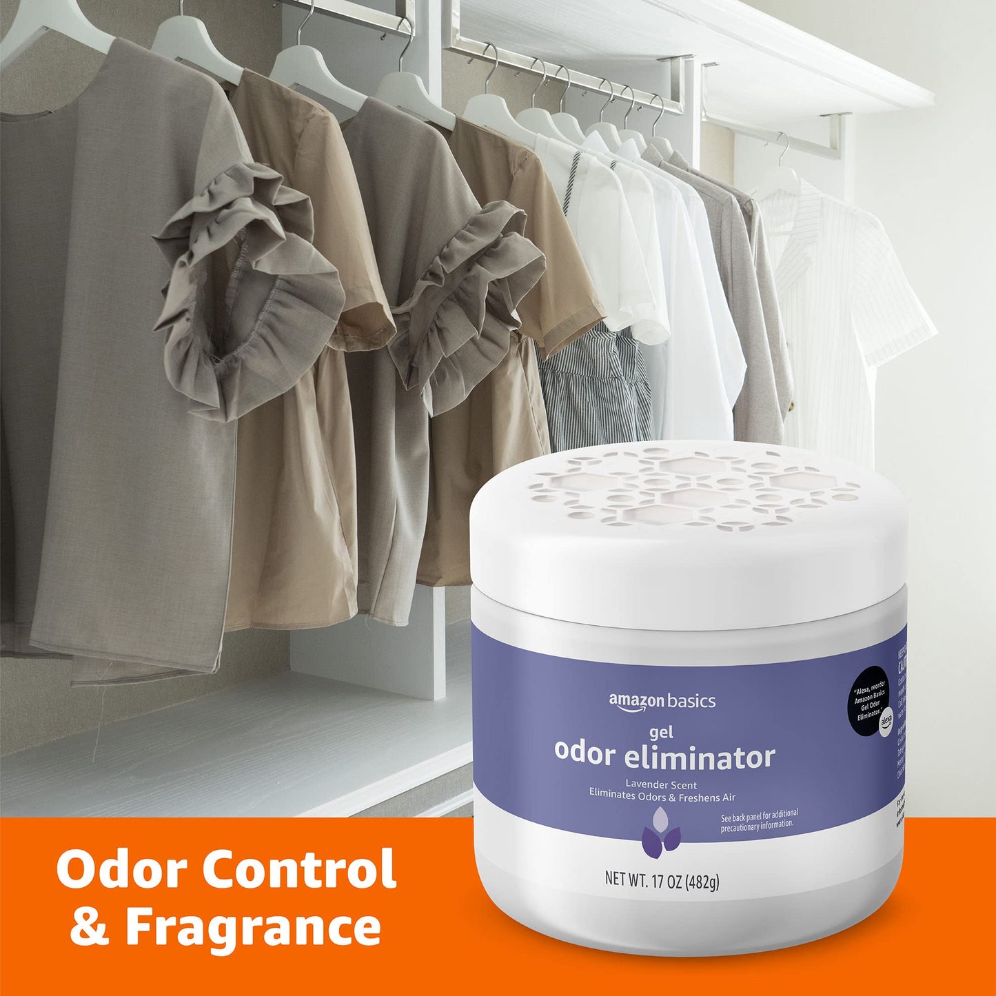 Amazon Basics Gel Odor Eliminator, Lavender, 1.06 Pound (Pack of 1)