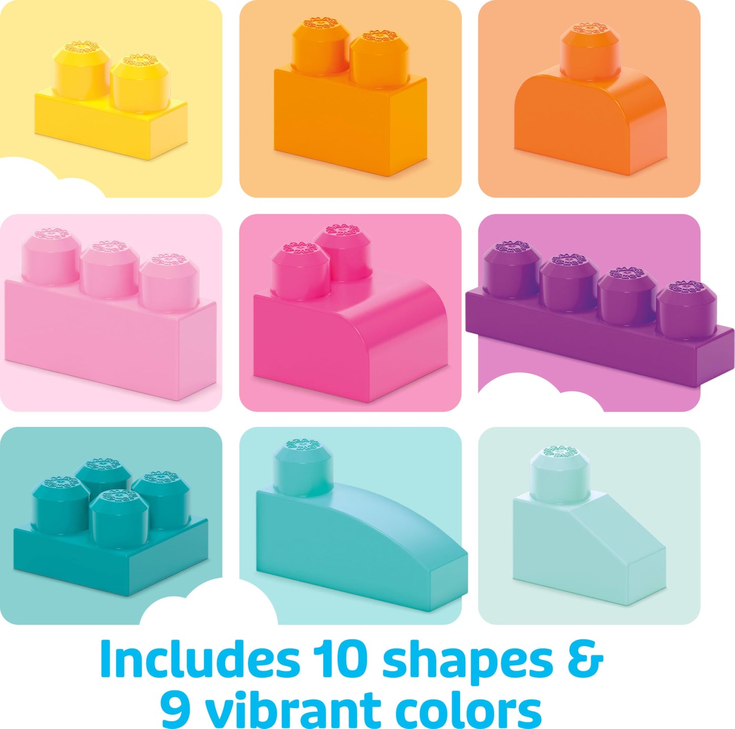MEGA BLOKS First Builders Toddler Blocks Toys Set, Big Building Bag with 80 Pieces and Storage, Pink, Ages 1+ Years