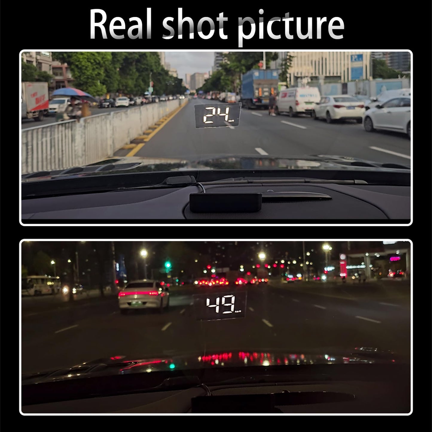 AZIJYV Heads Up Display for Cars, M2 White Windshield Speedometer Projector with Speed, Automatic Light Sensing,Mile Speed Unit Display,Digital GPS Speedometer MPH Suitable for All Car Models