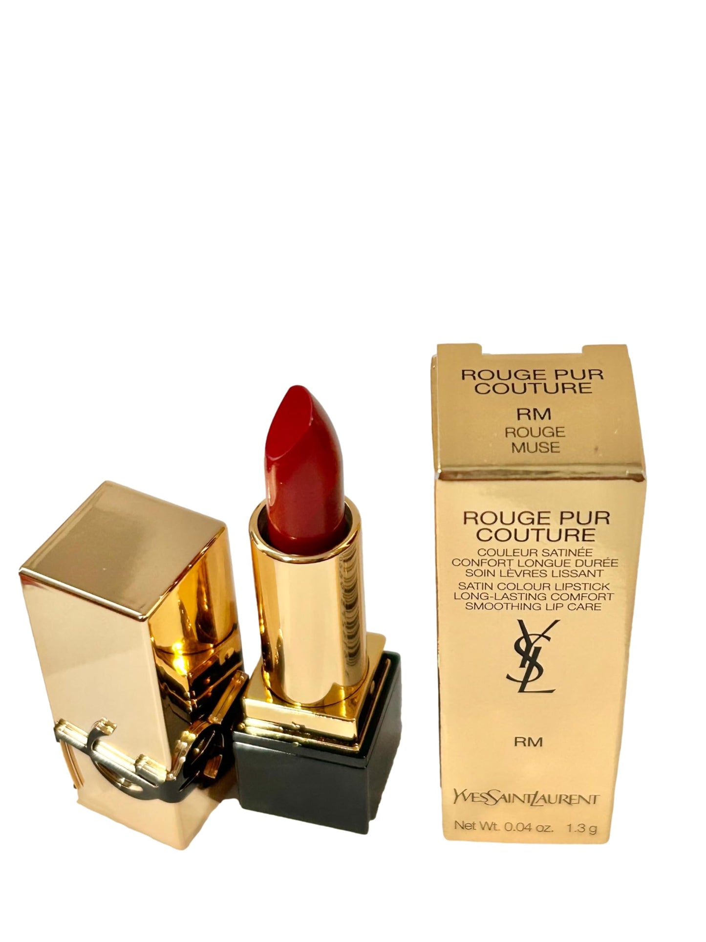 Yves Saint Laurent YSL Rouge Pur Couture Lipstick Color # RM ROUGE MUSE (RED) (MINI/SMALL/SAMPLE SIZE/TRAVEL SIZE) 0.04 OZ / 1.3 G - 6078