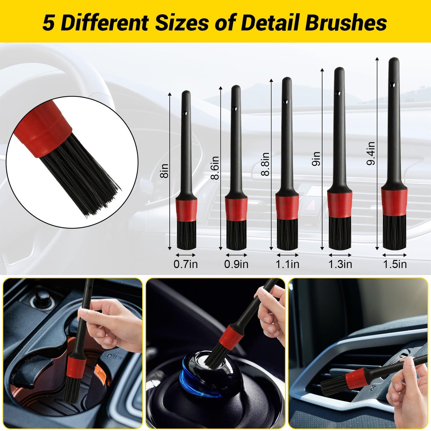 37Pcs Car Detailing Kit, Car Cleaning Kit with High Power Handheld Vacuum, Car Detailing Brushes, Car Wash Kit, Car Accessories, Car Cleaning Tools Kit for Interior, Exterior, Wheels