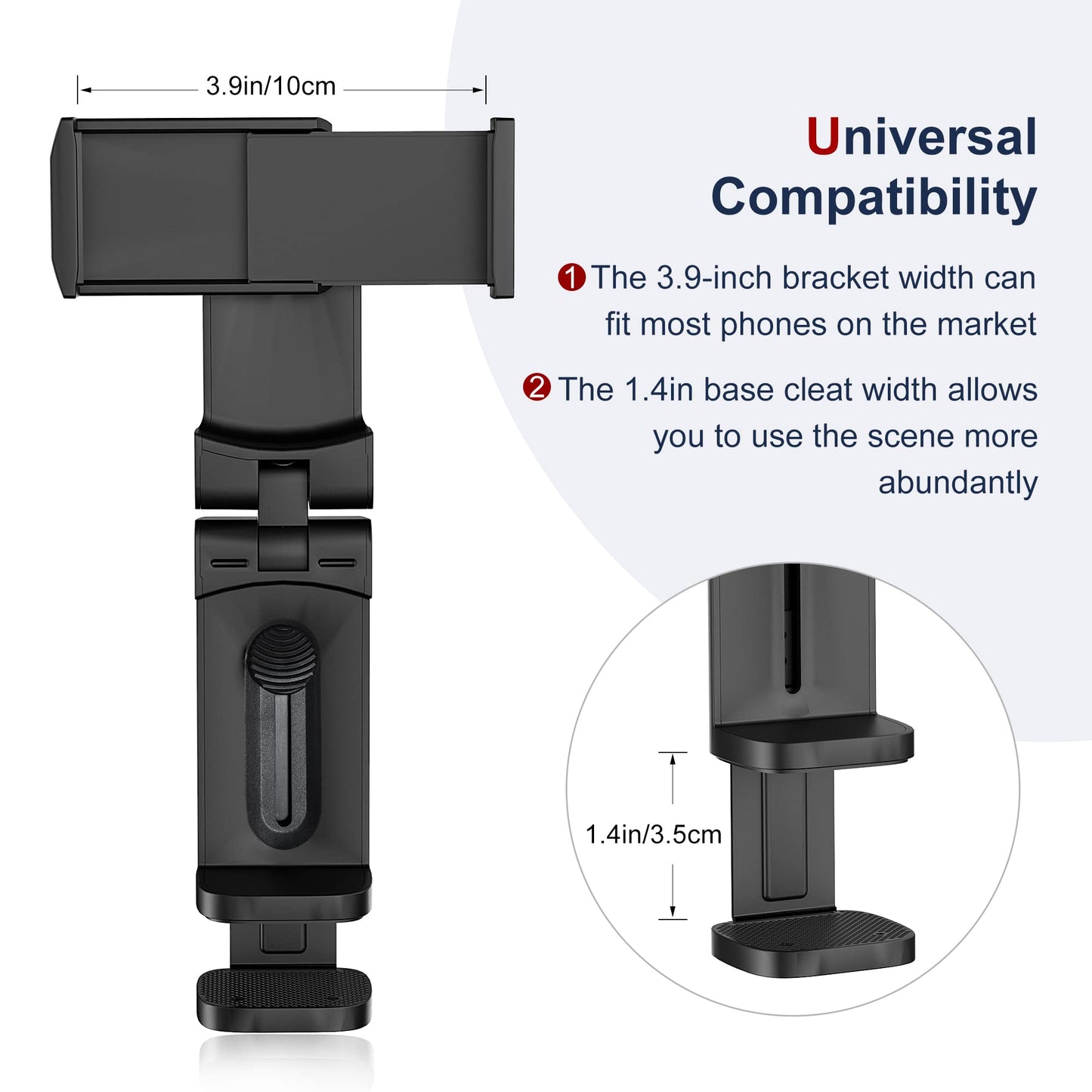 Huogantom Universal Airplane Travel Phone Holder: Travel Essentials Phone Mount for Desk with Multi-Directional 360 Degree Rotation, Trip Accessories Must Haves Phone Holder for Flying, Table