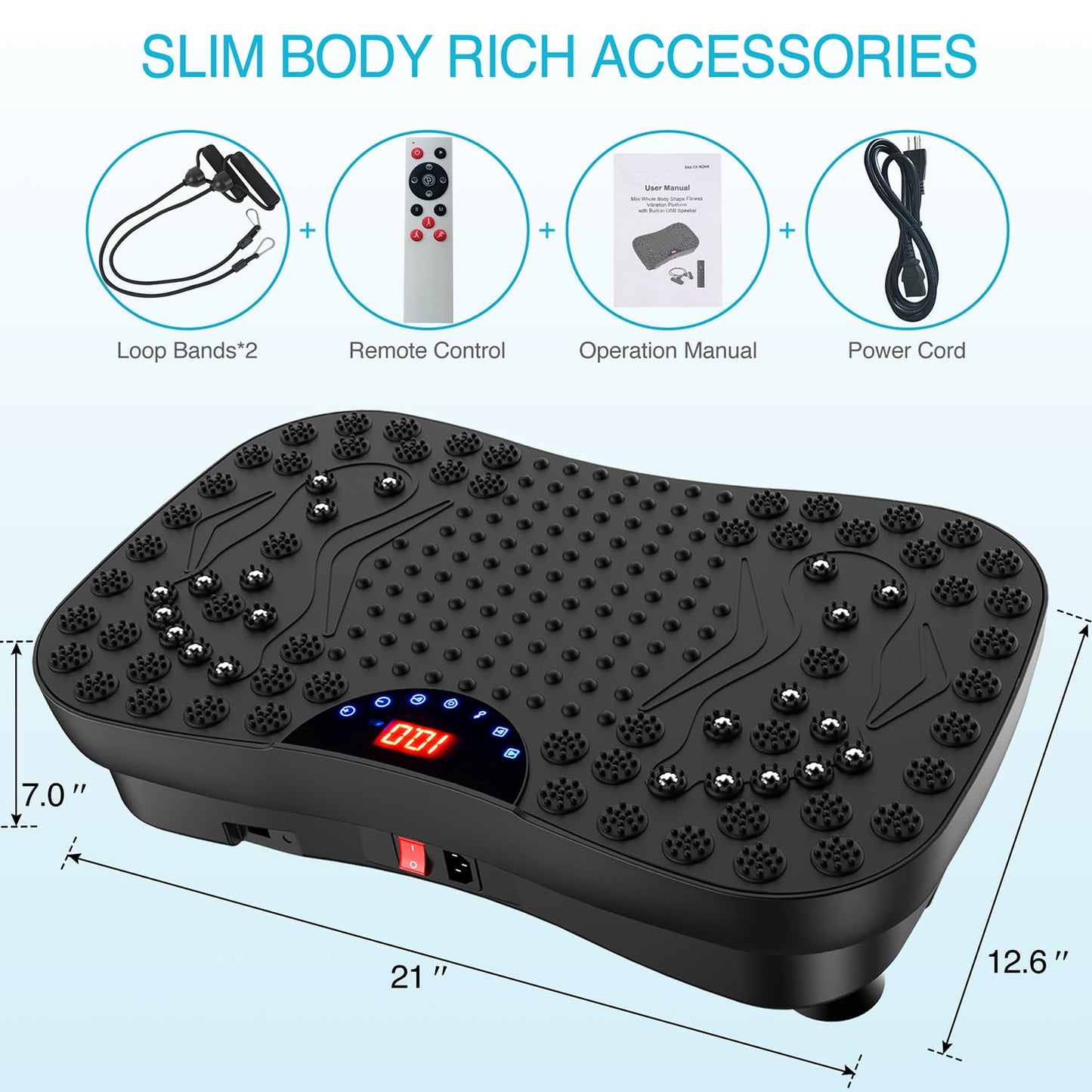 AXV Vibration Plate Fitness Platform Exercise Machine Vibrating Lymphatic Drainage Shaking Workout Full Body Shaker Vibrate Stand Shake Board Sport Gym Pad for Weight Loss Fat Burner for Women Men