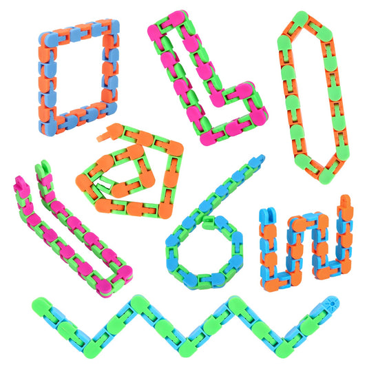 8Pcs Easter Basket Stuffers Fidgets Wacky Tracks Fidget Toys for Kids Classroom Students Gifts School Prizes Sensory Autism Snap Click Snake Adults Stress Relief