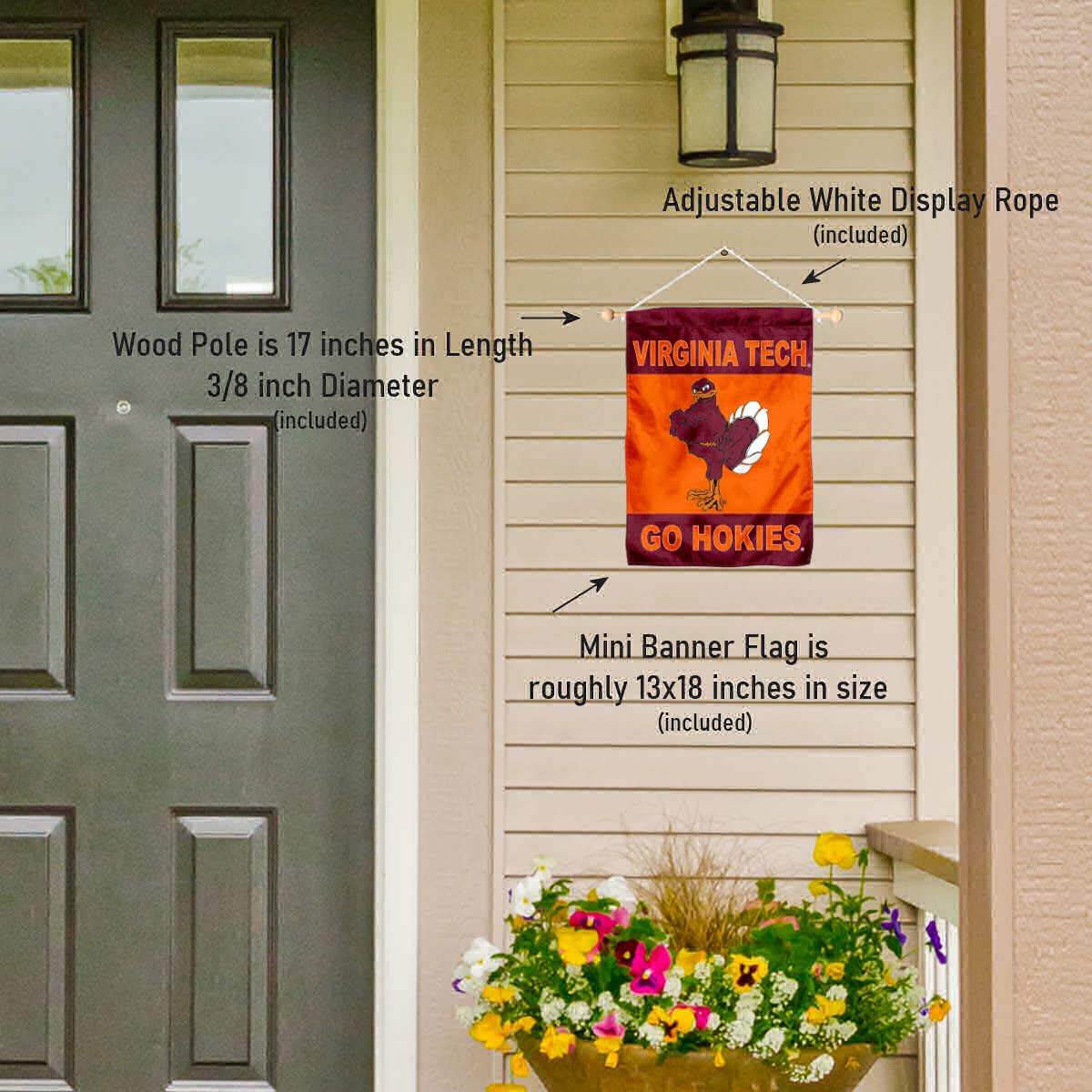 College Flags & Banners Co. Virginia Tech Hokies Hokie Banner for Windows Doors and Walls