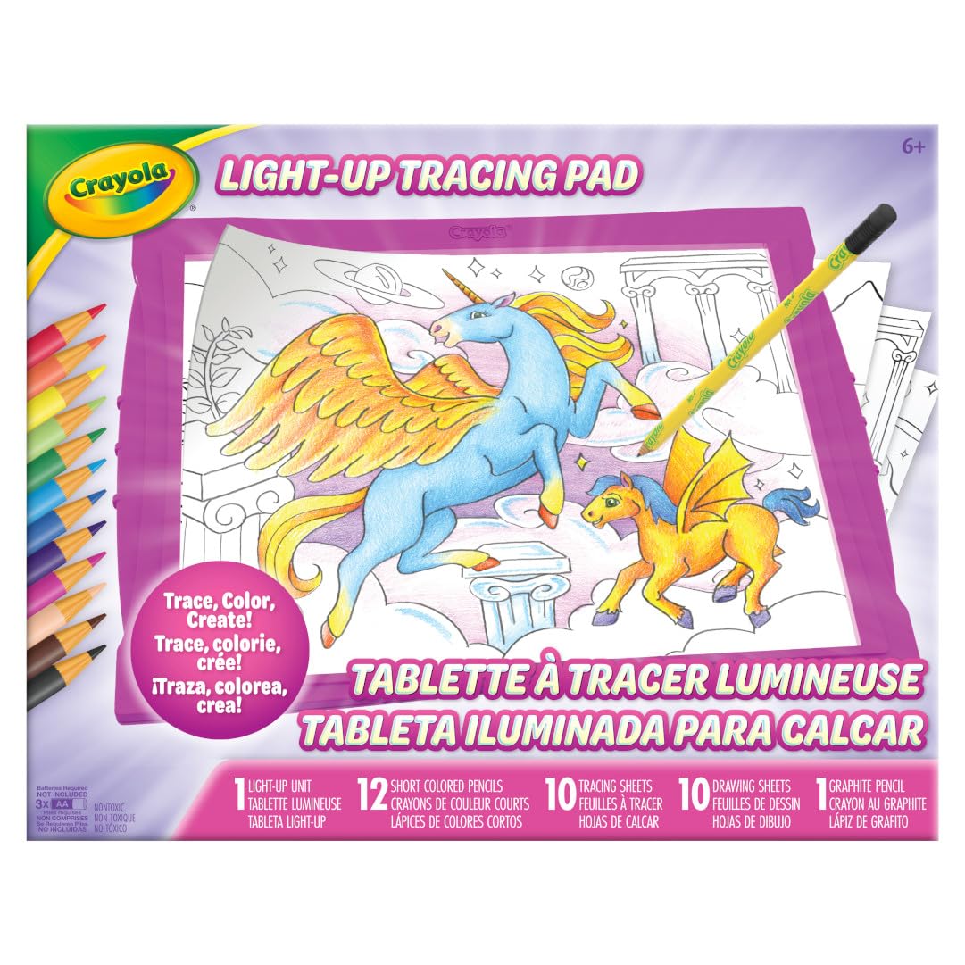 Crayola Light Up Tracing Pad - Pink, Writing & Drawing Art Kit for Kids, Kids Toys & Games, Tracing Light Box, Easter Gifts for Girls & Boys, 6+ [Amazon Exclusive]