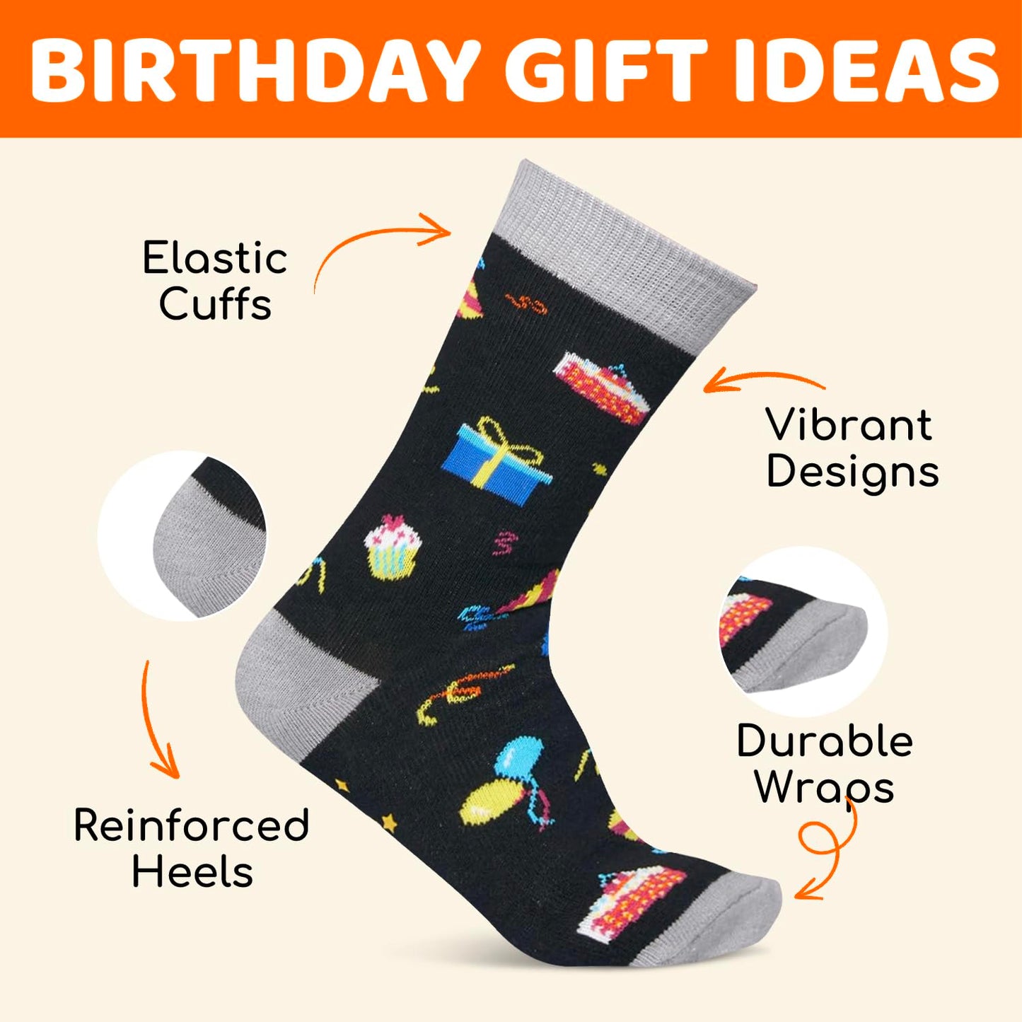 HAPPYPOP 6th Birthday Gifts Ideas for Boys - Socks for Kids Age 6, Gifts for Six Year Olds, Presents for 6 Year Old Boys, Happy Birthday Gift Box with Greeting Card