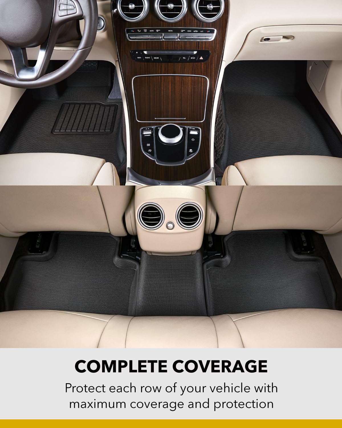 3D MAXpider Custom Fit Kagu Floor Mat (Black) Compatible with Tesla Model Y 2021-2025 - R1 R2
