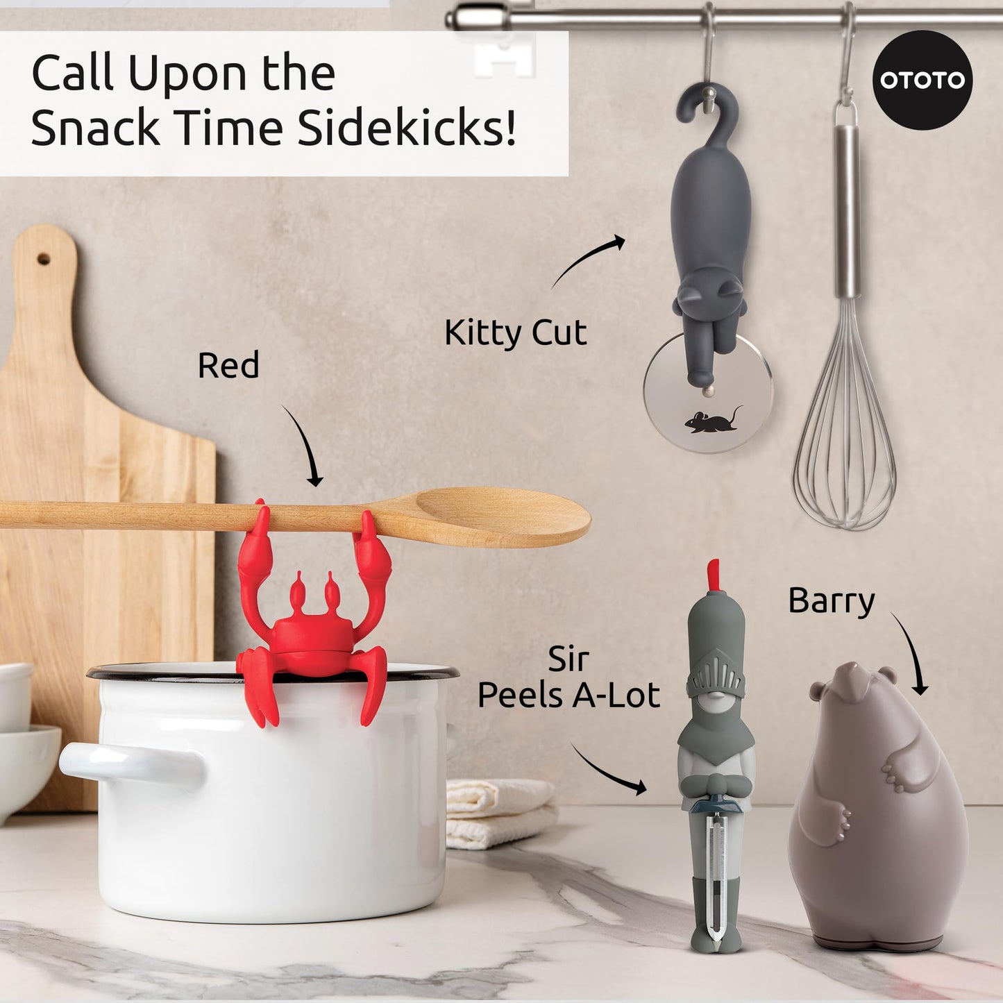 NEW OTOTO Sir Peels A-Lot Medieval Knight Vegetable Peeler - Swivel Vegetable Peelers for Kitchen, Cute Kitchen Gadgets, Kitchen Gifts, Potato, Veggie, Fruit Peeler, Cute Kitchen Accessories